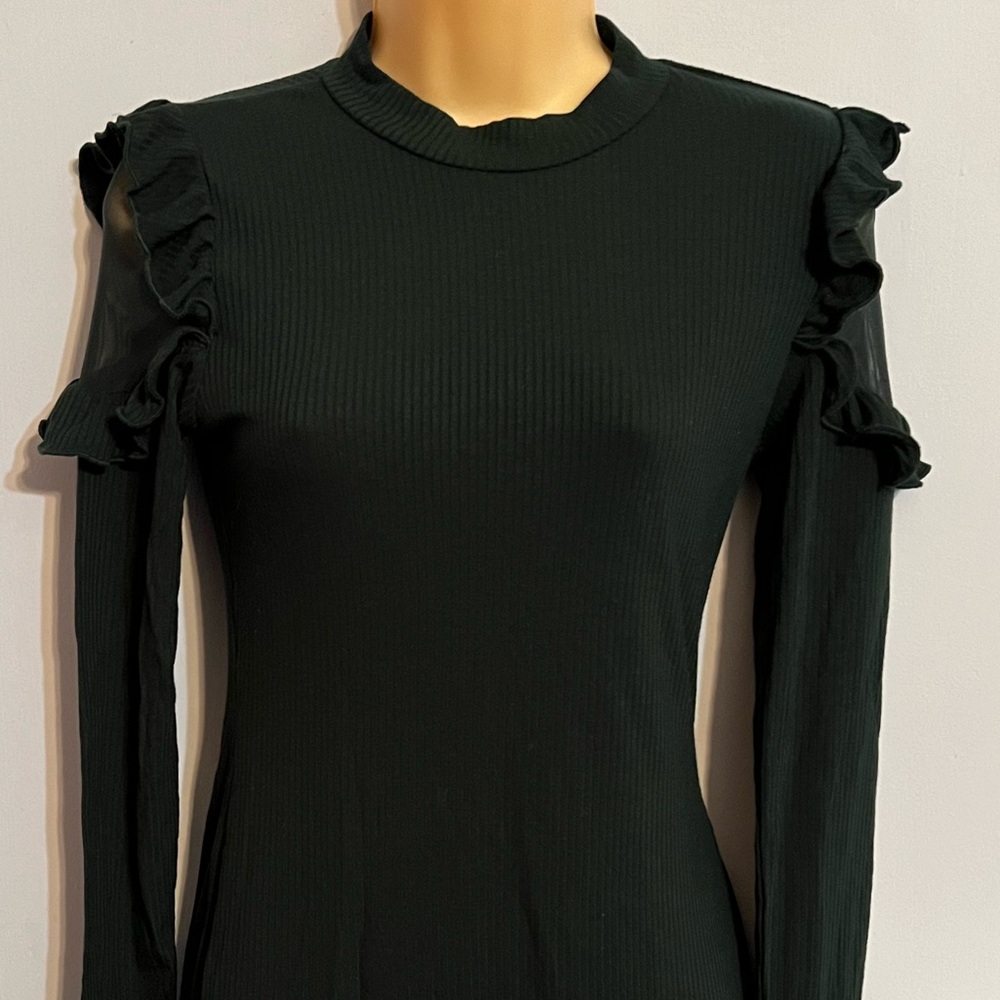 Dark Green Lace Sleeve Dress Size Small